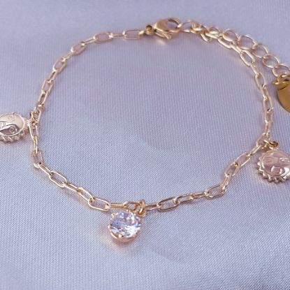 Imagen de Pulsera Dos Soles y una Circonia 1702