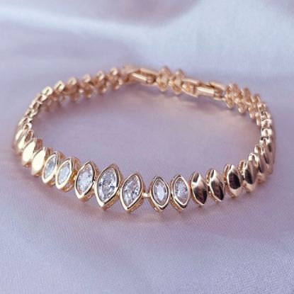 Imagen de Pulsera Pepitas de Oro y Circonias 1608