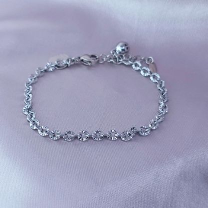 Imagen de Pulsera Tejido Volga Diamantada Oro Blanco 1903