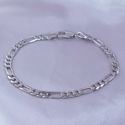 Imagen de Pulsera Tejido Cartier o Fígaro Oro Blanco 1804