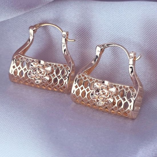 Imagen de Arete Bolso y Flor Hermosa
