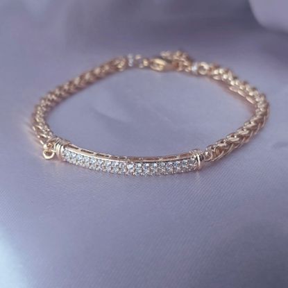 Imagen de Pulsera Esclava Brillos y Tejido Trigo