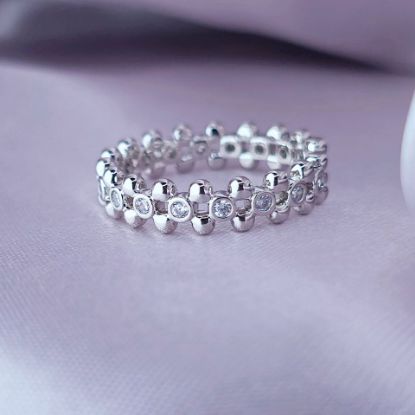 Imagen de Anillo Semiabierto Esferas Reales Talla 8