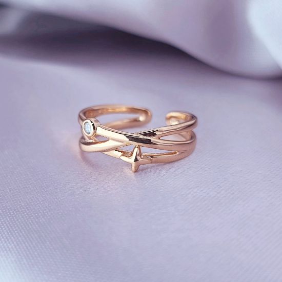 Imagen de Anillo Semiabierto Luz y Estrella Talla 6