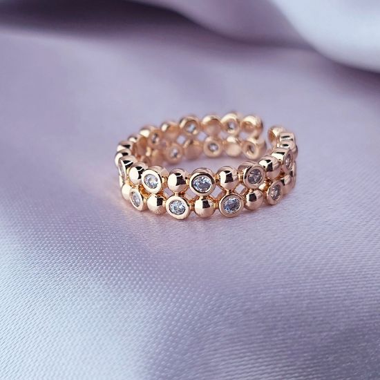 Imagen de Anillo Semiabierto Luces y Esferas Talla 7