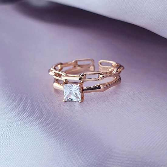 Imagen de Anillo Semiabierto Cuadro Espectacular Talla 8