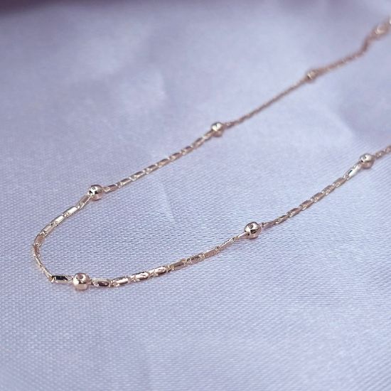 Imagen de Cadena Tejido Viviana Plana Dorado Talla 6001