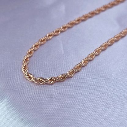 Imagen de Cadena Tejido Cordón Salomónico o Torzal Dorado Talla 4503