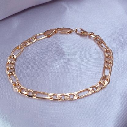 Imagen de Pulsera Tejido Cartier o Fígaro Oro Dorado Talla 1905