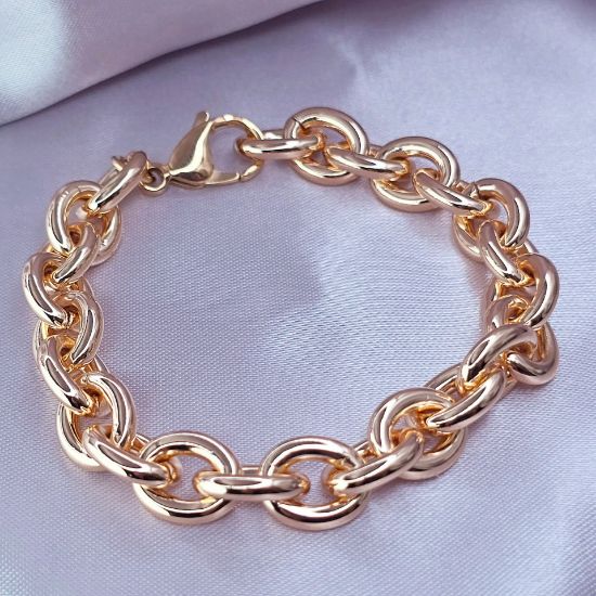 Imagen de Pulsera Tejido Eslabones Ovalados Talla 2110