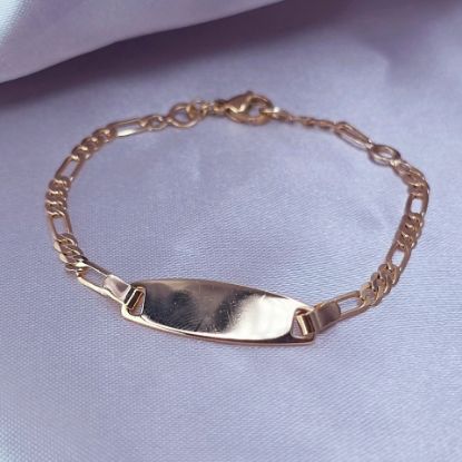 Imagen de Pulsera Esclava Cartier o Fígaro Kids Dorado Talla 1703