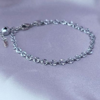 Imagen de Pulsera Tejido Volga Diamantada Oro Blanco Talla 2003