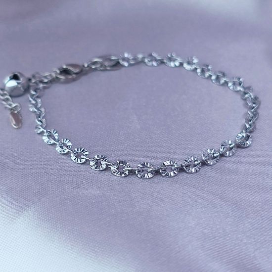 Imagen de Pulsera Tejido Volga Diamantada Oro Blanco Talla 2003
