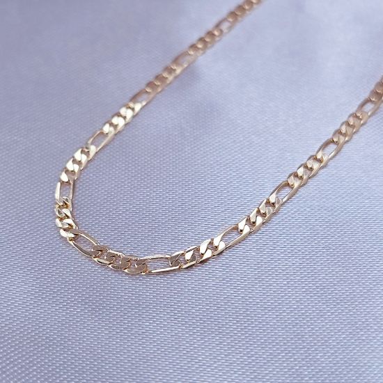 Imagen de Cadena Tejido Cartier o Fígaro Dorado Talla 7002