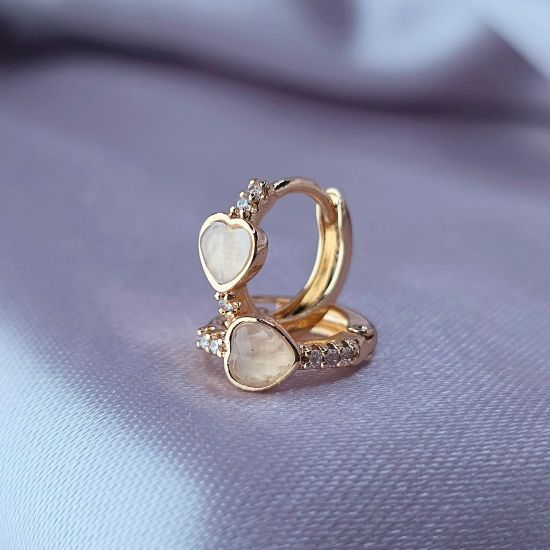Imagen de Huggie Corazón Cristal Ojo de Gato