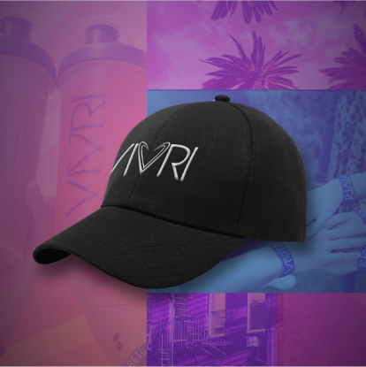 Imagen de Gorra Negra VIVRI con logo bordado gris