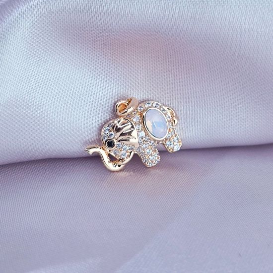 Imagen de Dijes Elefante con Vibra Tornasol Rosa