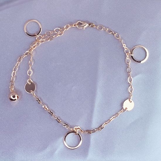 Imagen de Pulsera Tobillera Círculos de Oro  2703