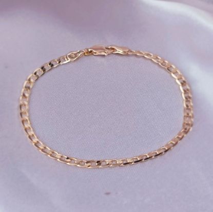 Imagen de Pulsera Tejido Barbada Abierta Oro Dorado Talla 1903