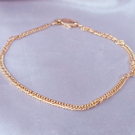 Imagen de Pulsera Tejido Barbada Cerrada Oro Dorado