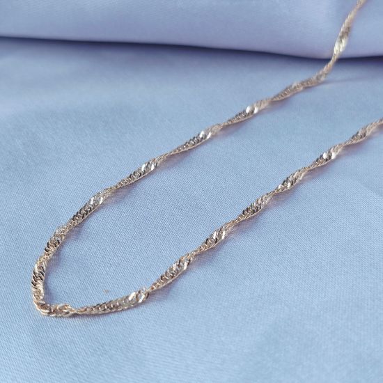 Imagen de Cadena Tejido Barbada Torcido Oro Dorado Talla 4502