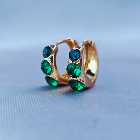 Imagen de Huggie Tres Conquistas Swarovski Esmeralda