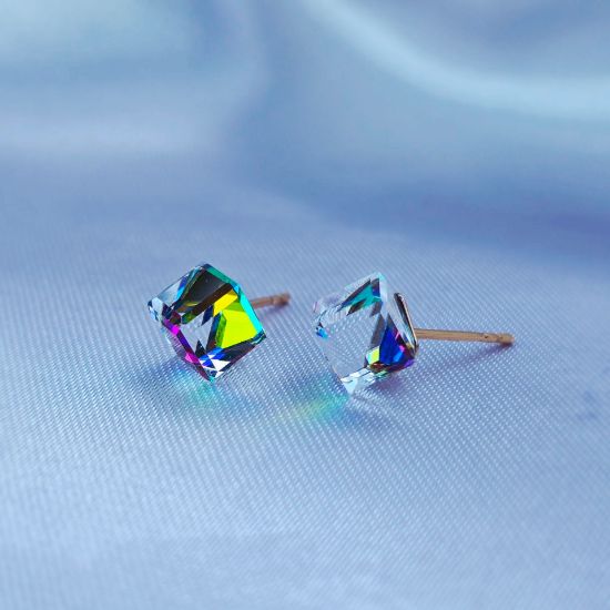 Imagen de Broquel Cubo Próspero Swarovski Transparente