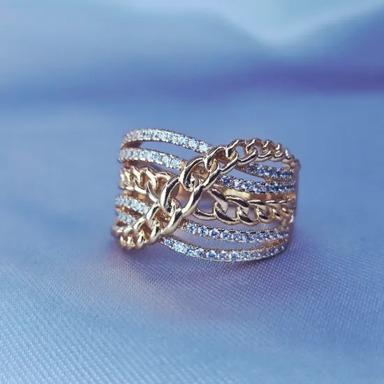 Imagen de Anillo Infinito con Barbada y Cristales  6
