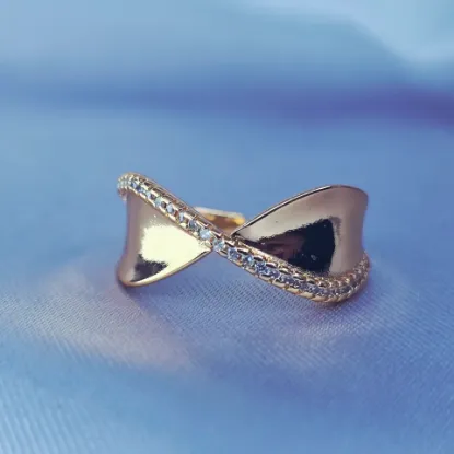 Imagen de Anillo Semiabierto Infinito con Circonias  7