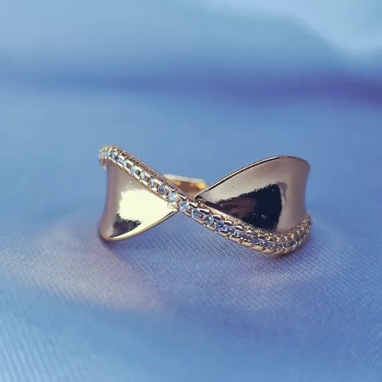 Imagen de Anillo Semiabierto Infinito con Circonias  7