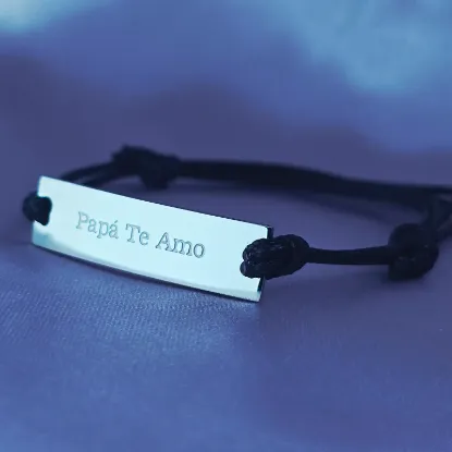 Imagen de Pulsera Te Amo Papá Oro Blanco