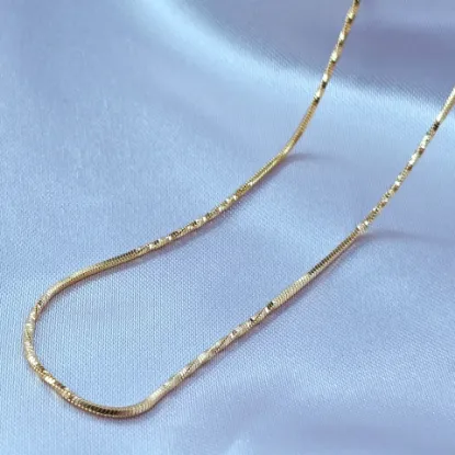 Imagen de Cadena Cola Topo o Ratón con Torcido Oro Dorado