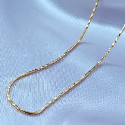 Imagen de Cadena Tejido Cola Topo o Ratón con Torcido Oro Dorado Talla 4501