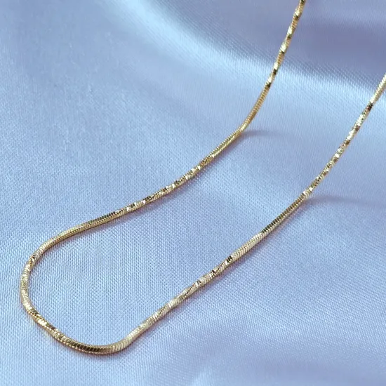 Imagen de Cadena Tejido Cola Topo o Ratón con Torcido Oro Dorado Talla 4501