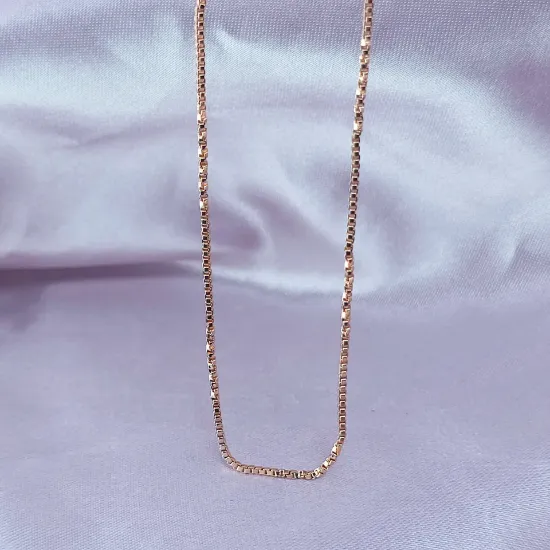 Imagen de Cadena Tejido Bismark o Cubos Oro Dorado Talla 4501