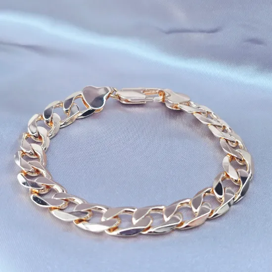 Imagen de Pulsera Tejido Barbada Abierta Oro Dorado Talla 2110