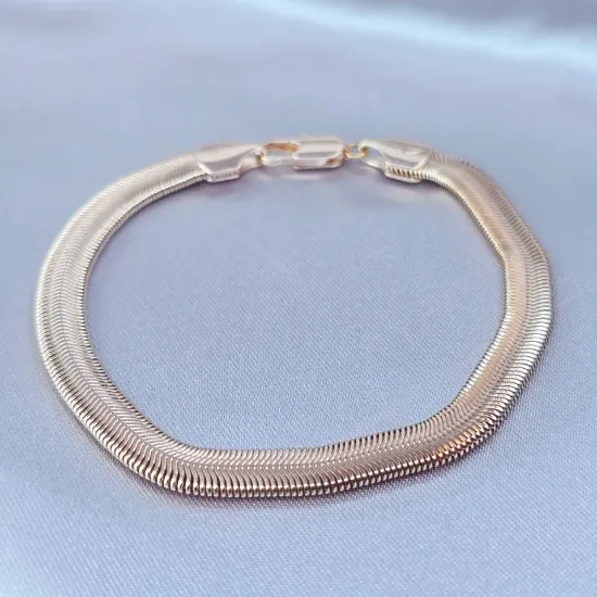 Imagen de Pulsera Tejido Panza de Víbora Oro Dorado Talla 1906