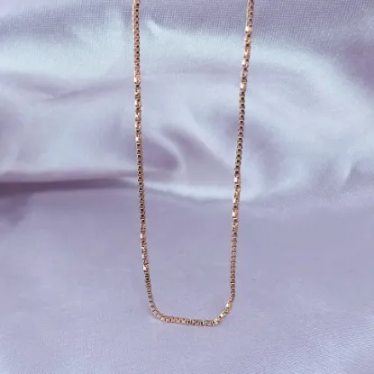 Imagen de Cadena Tejido Bismark o Cubos Torcido Oro Dorado Talla 6001