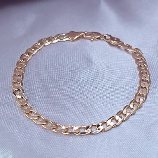 Imagen de Pulsera Tejido Barbada Abierta Oro Dorado Talla 1805
