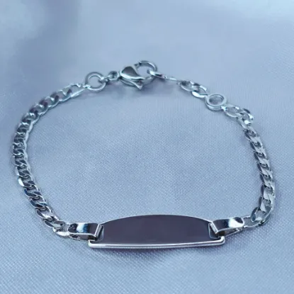 Imagen de Pulsera Esclava Kids Barbada Abierta Oro Blanco Talla 1703