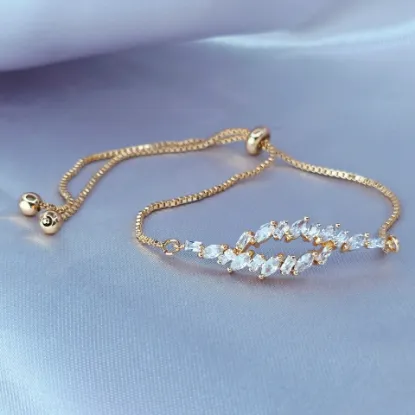 Imagen de Pulsera Ajustable Cristales Brillantes Talla 2502