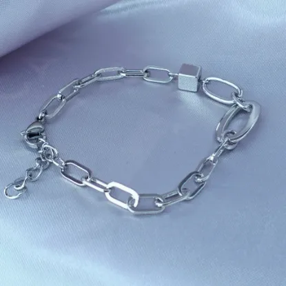 Imagen de Pulsera Arte Cubo y Óvalos Talla 1705