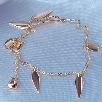 Imagen de Pulsera Tobillera Rombos de Oro Talla 2502