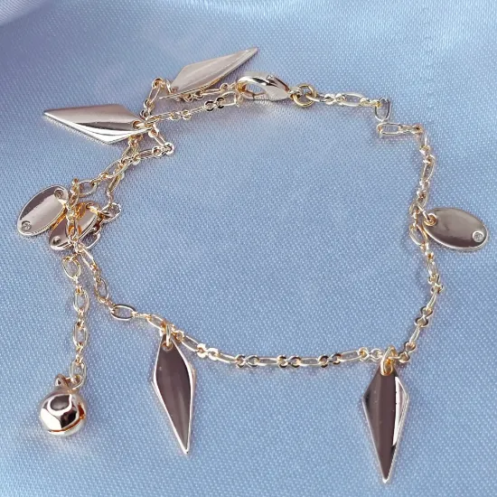 Imagen de Pulsera Tobillera Rombos de Oro Talla 2502