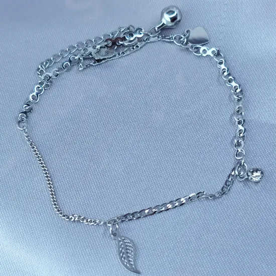 Imagen de Pulsera Hoja y Corazón Talla 2302
