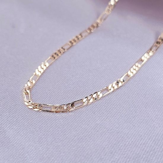 Imagen de Cadena Tejido Cartier o Fígaro Oro Dorado  4502