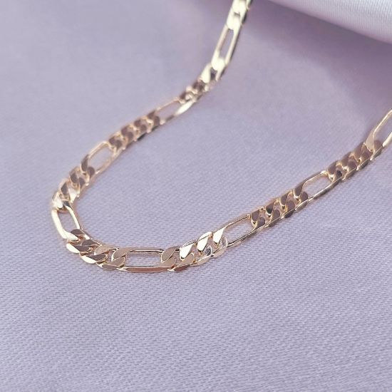 Imagen de Cadena Tejido Cartier o Fígaro Oro Dorado  7003