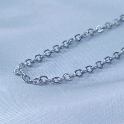 Imagen de Cadena Tejido Aros Oro Blanco  4503