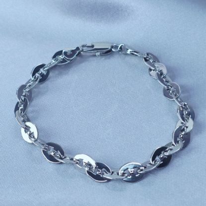 Imagen de Pulsera Tejido Gucci Lisa Oro Blanco  1906