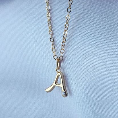 Imagen de Collar con Pequeño Brillo Inicial A  4501